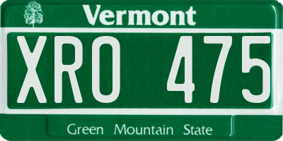 VT license plate XRO475