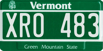 VT license plate XRO483