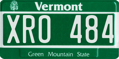 VT license plate XRO484