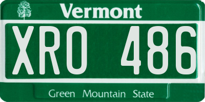 VT license plate XRO486