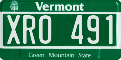 VT license plate XRO491