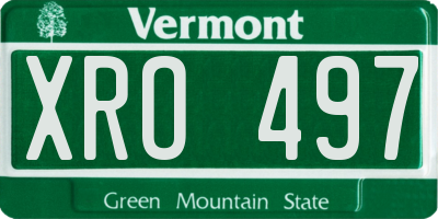 VT license plate XRO497