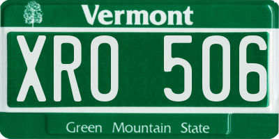 VT license plate XRO506