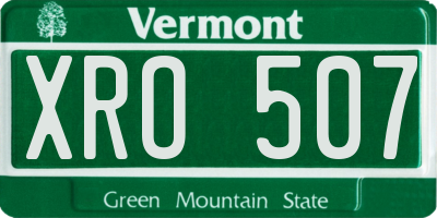 VT license plate XRO507