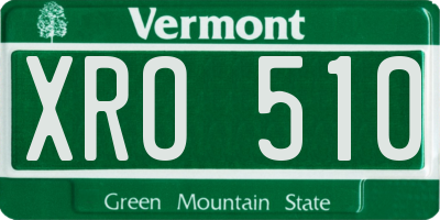 VT license plate XRO510