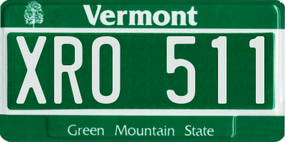 VT license plate XRO511