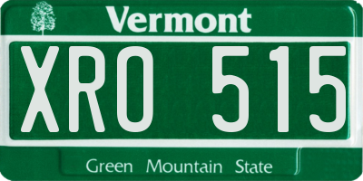 VT license plate XRO515
