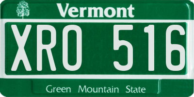 VT license plate XRO516