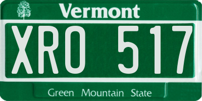 VT license plate XRO517