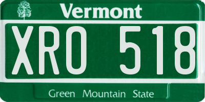 VT license plate XRO518