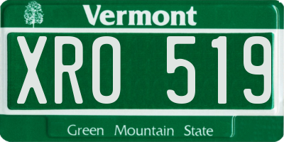 VT license plate XRO519