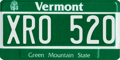 VT license plate XRO520