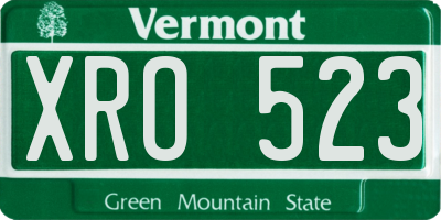 VT license plate XRO523