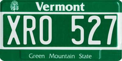 VT license plate XRO527