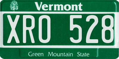 VT license plate XRO528