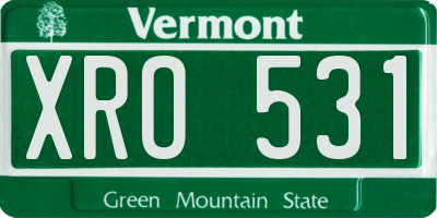 VT license plate XRO531