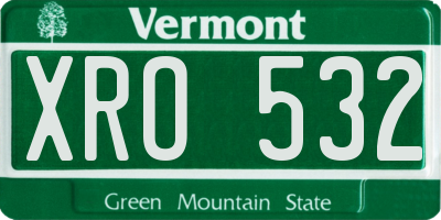 VT license plate XRO532