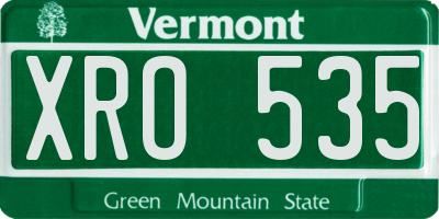 VT license plate XRO535