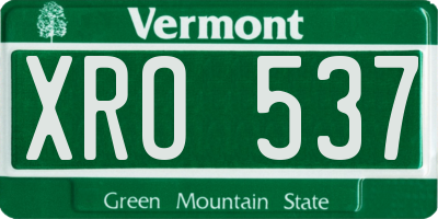 VT license plate XRO537