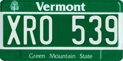 VT license plate XRO539