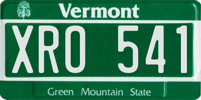 VT license plate XRO541