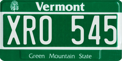 VT license plate XRO545