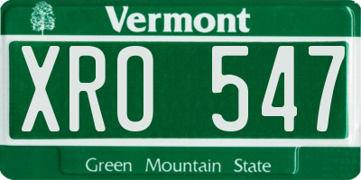 VT license plate XRO547