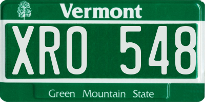 VT license plate XRO548