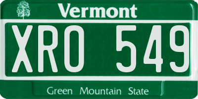 VT license plate XRO549