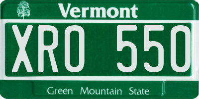 VT license plate XRO550