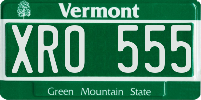 VT license plate XRO555