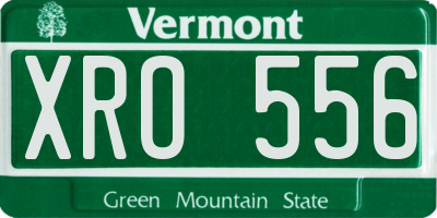 VT license plate XRO556