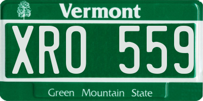 VT license plate XRO559