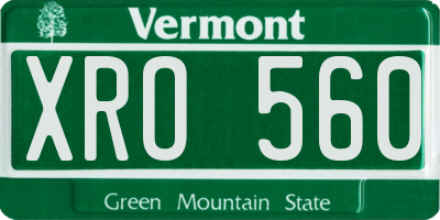 VT license plate XRO560