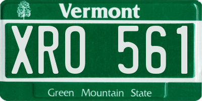 VT license plate XRO561