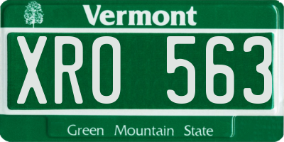 VT license plate XRO563