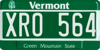 VT license plate XRO564