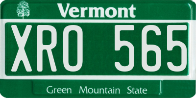 VT license plate XRO565