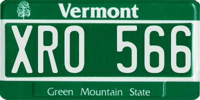 VT license plate XRO566
