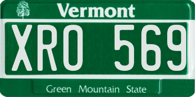 VT license plate XRO569