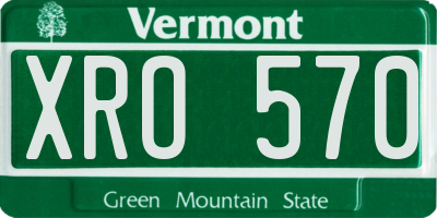VT license plate XRO570