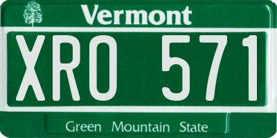 VT license plate XRO571