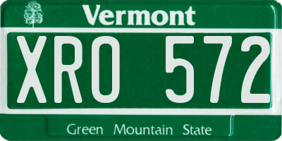 VT license plate XRO572