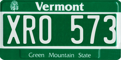 VT license plate XRO573