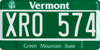 VT license plate XRO574