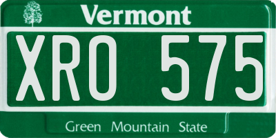 VT license plate XRO575
