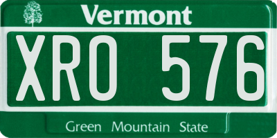 VT license plate XRO576
