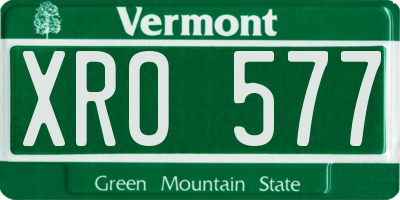 VT license plate XRO577