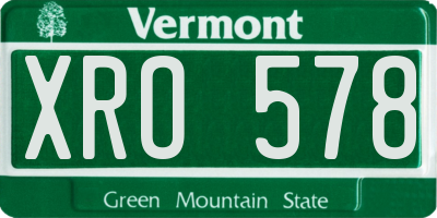 VT license plate XRO578