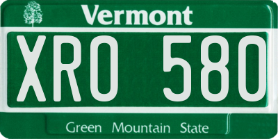 VT license plate XRO580